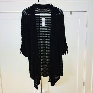 Premise Studio Black Sheer Cardigan